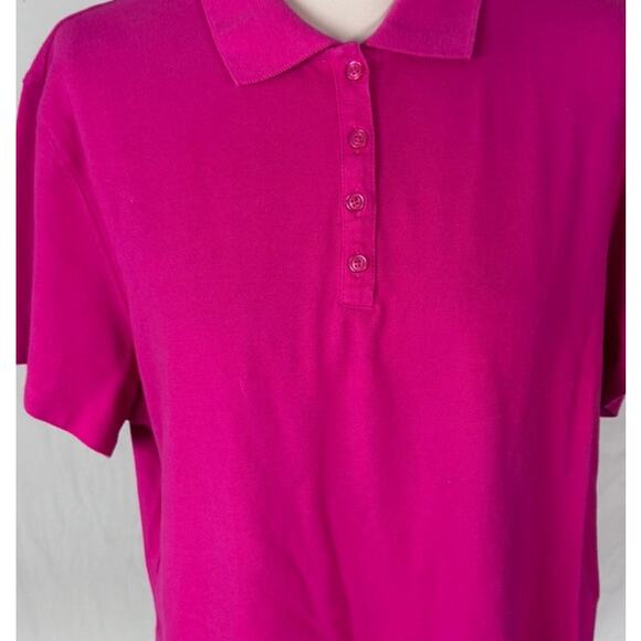 Karen Scott XXL Womens Pink Short Sleeve Polo Shirt 100% Cotton - Picture 2 of 8